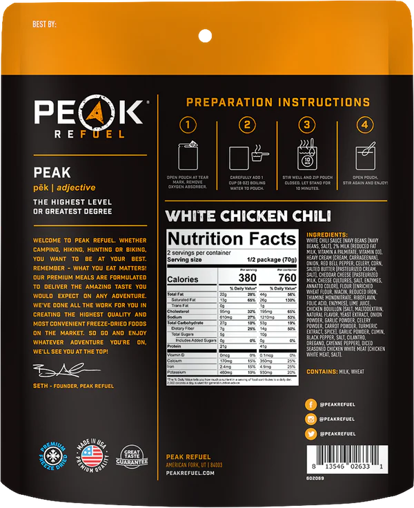 Peak Refuel White Chicken Chili