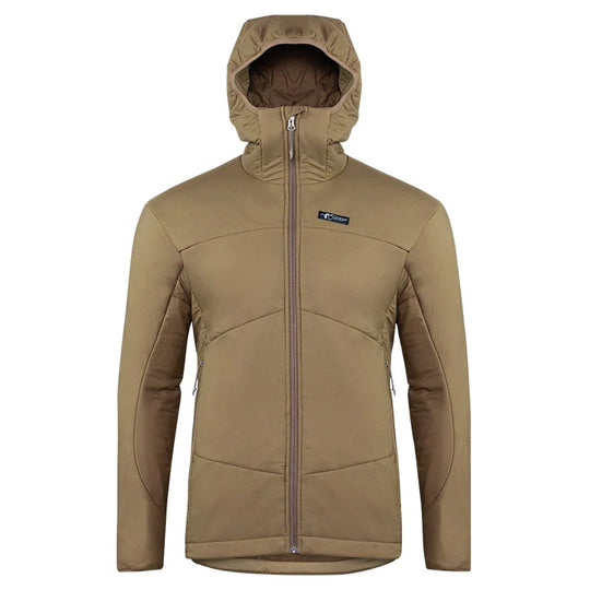 A forward-facing view of the Stone Glacier Cirque Jacket in muskeg.