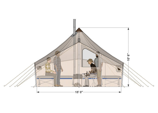 Roamin Home Tents 4 Person Nomad Tent Stove and Floor package dimensions