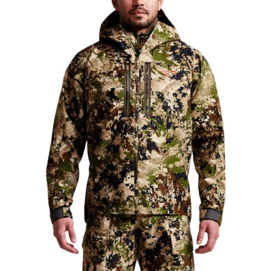 Sitka Stormfront jacket Subalpine on model